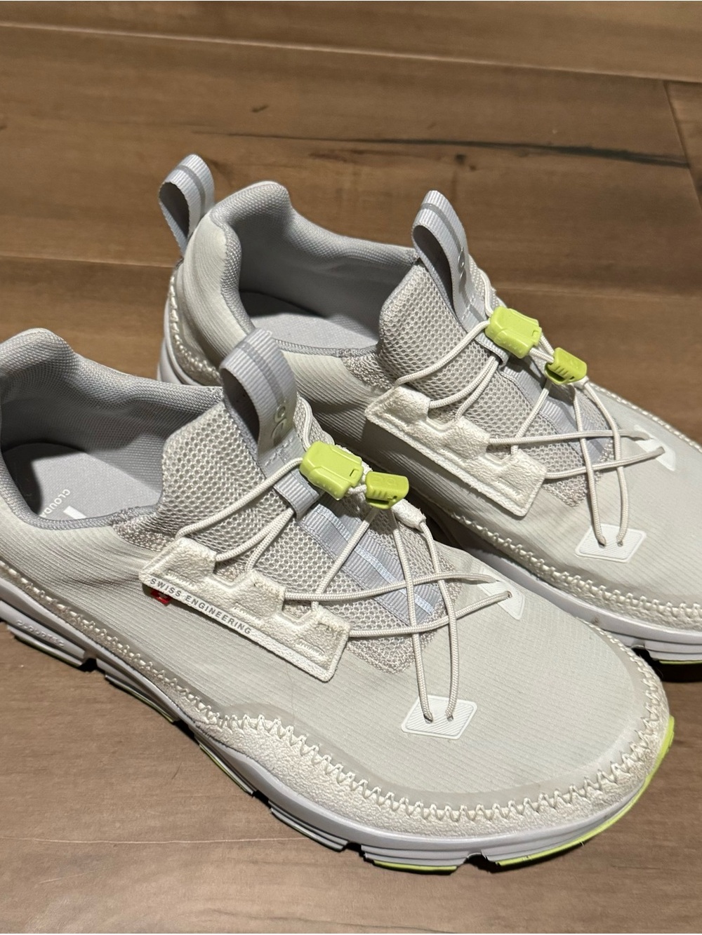 On Running Women’s Off-White Sneakers with Lime Accents